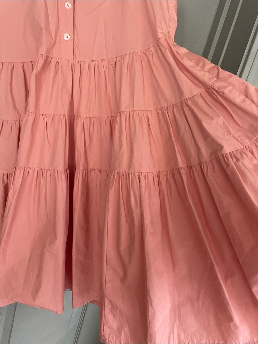 En Saison Women’s Sleeveless Peach Tiered Shirt Dress Button Up Size Small - Picture 4 of 7